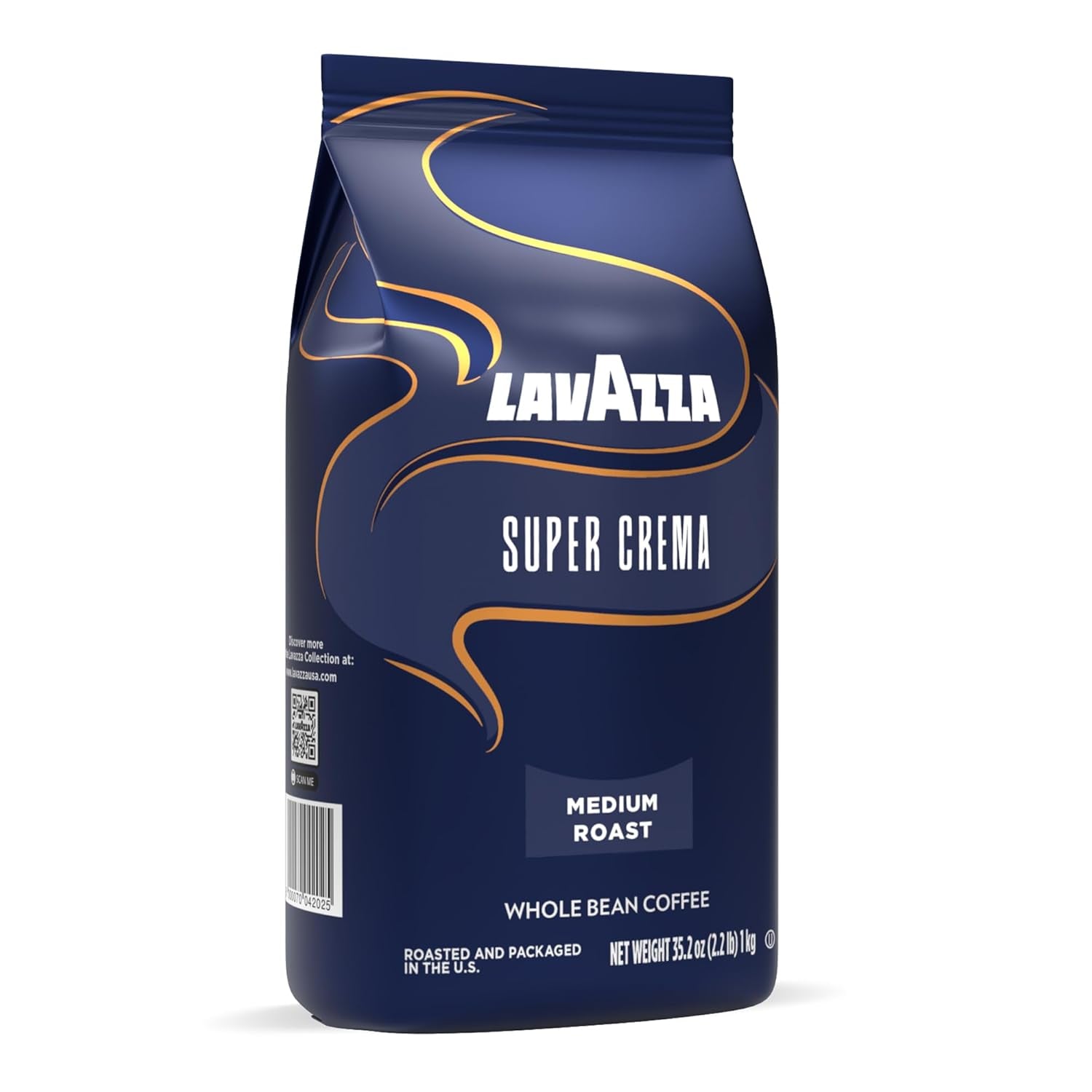 Lavazza Super Crema Whole Bean Coffee, Medium Espresso Roast, Arabica and Robusta Blend, 2.2 Lb Bag, Package May Vary (Pack of 1)