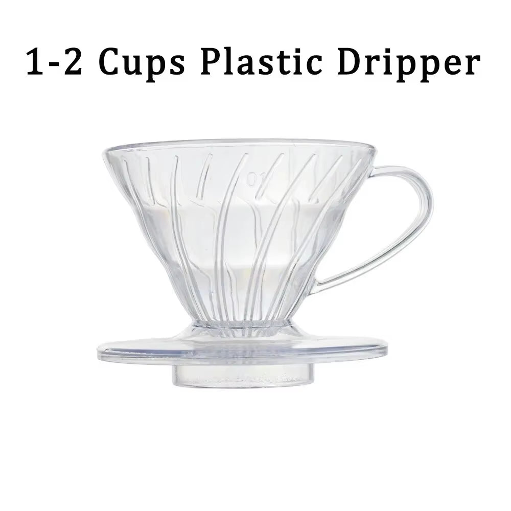 Reusable Coffee Dripper Resin Coffee Filter for Pour over Barista Coffee Brewing Coffee Funnel Filter Cup1-2Cups/1-4Cups