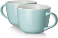 Coffee Mug, Ceramic Soup Mugs with Handles, 17 Oz Wide Large Coffee Mugs Set of 2, Mug for Latte, Cappuccino, Tea, Green Coffee Mugs Dishwasher & Microwave Safe