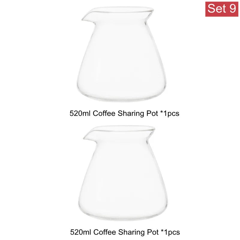 NEW 520Ml Glass Coffee Pot,Coffee Carafe,200Ml 275Ml Coffee Server for Pour over Coffee Maker Drip Coffee Set
