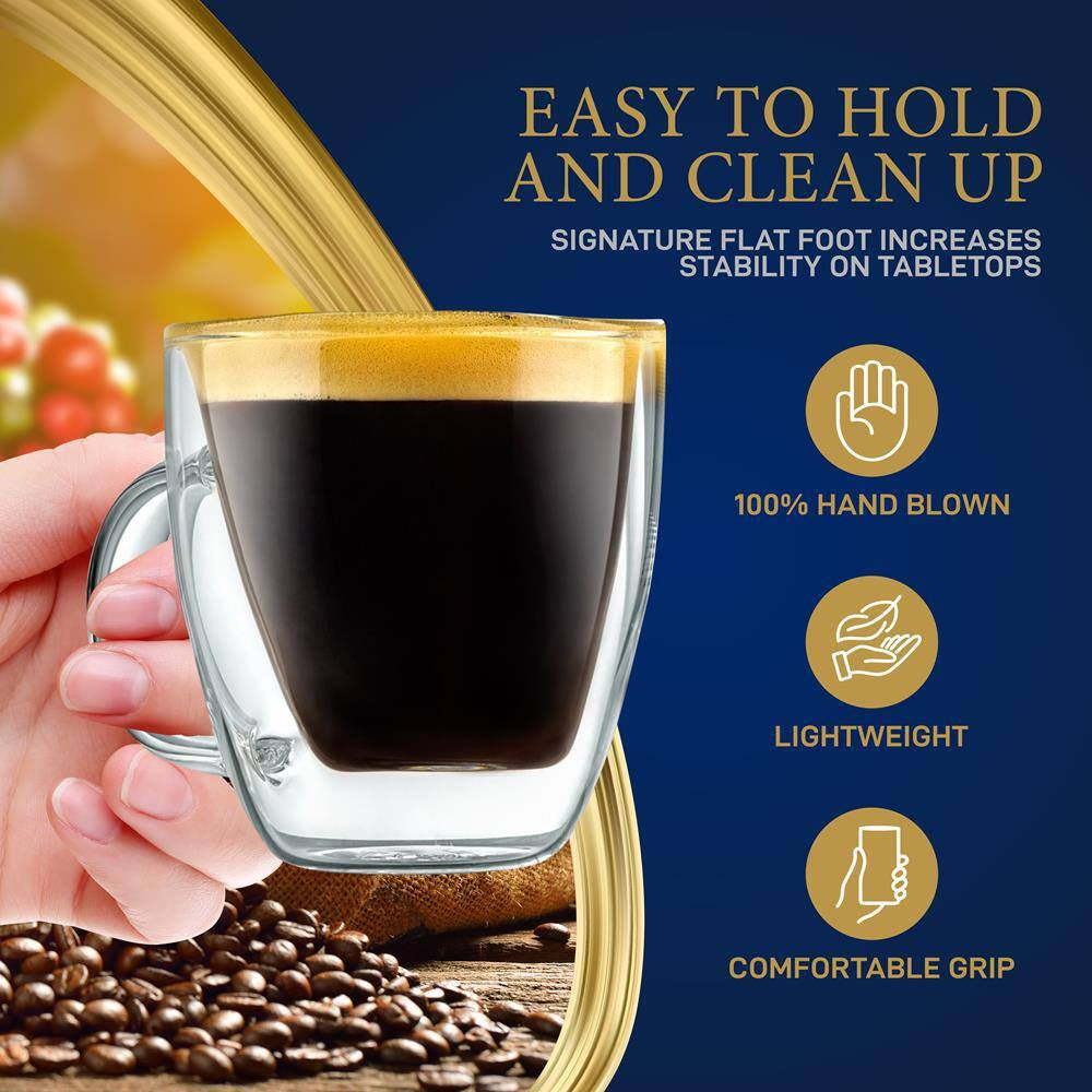 5.2 Oz. Clear Glass Coffee Mug Set (Set of 2)