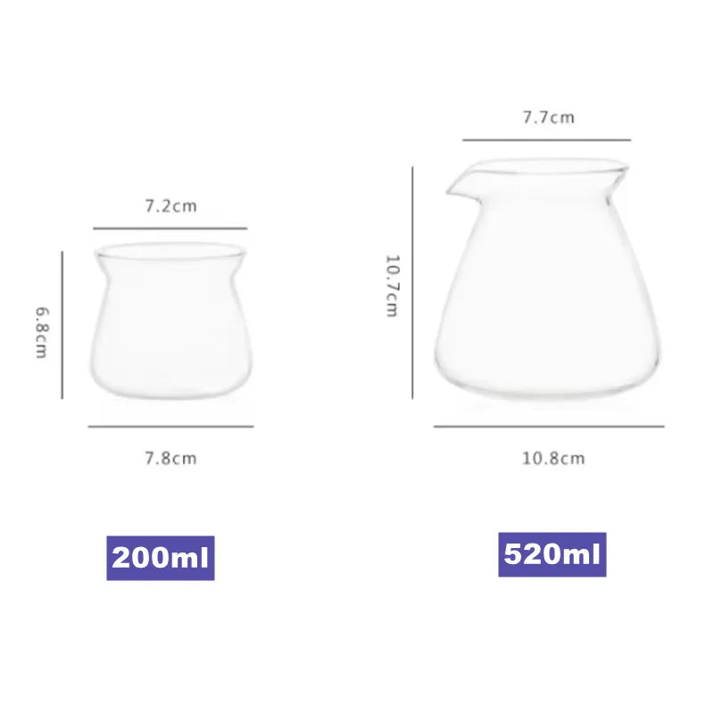 NEW 520Ml Glass Coffee Pot,Coffee Carafe,200Ml 275Ml Coffee Server for Pour over Coffee Maker Drip Coffee Set