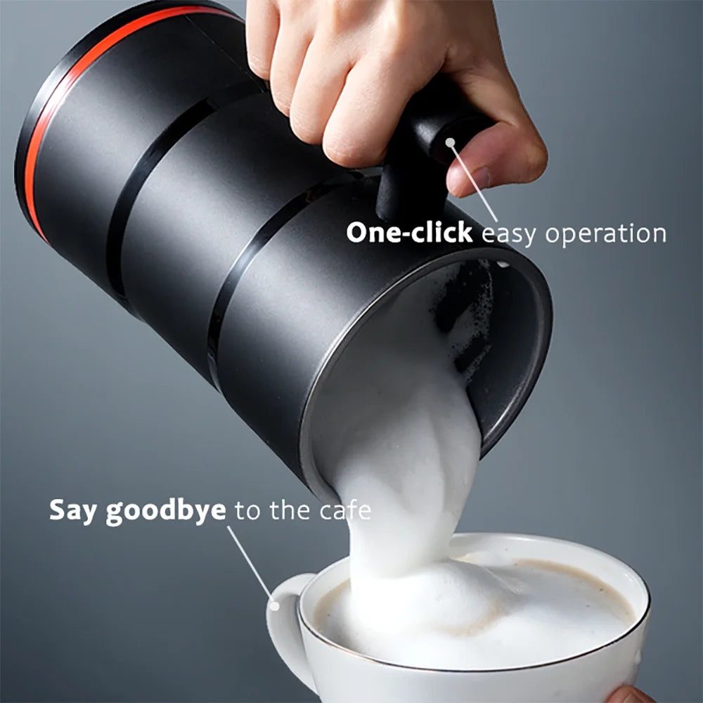 Milk Frother, 4-In-1 Electric Milk Frothers, 15Oz/430Ml Automatic Hot and Cold Foam Maker and Milk Warmer for Latte, Cappuccinos, Macchiato, from the Makers of Instant 500W, Black