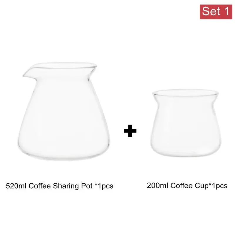 NEW 520Ml Glass Coffee Pot,Coffee Carafe,200Ml 275Ml Coffee Server for Pour over Coffee Maker Drip Coffee Set