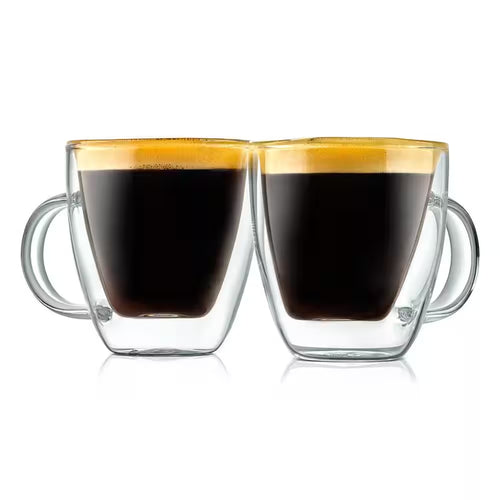 5.2 Oz. Clear Glass Coffee Mug Set (Set of 2)