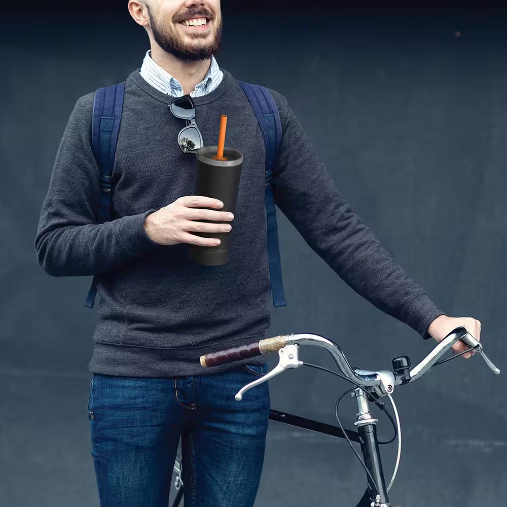 20 Oz Vacuum Insulated Black Stainless Steel Coffee Tumblers