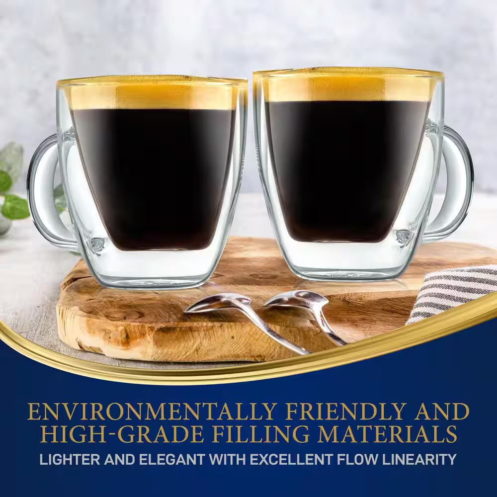 5.2 Oz. Clear Glass Coffee Mug Set (Set of 4)