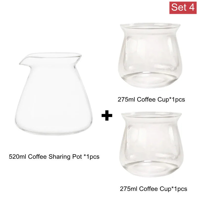 NEW 520Ml Glass Coffee Pot,Coffee Carafe,200Ml 275Ml Coffee Server for Pour over Coffee Maker Drip Coffee Set