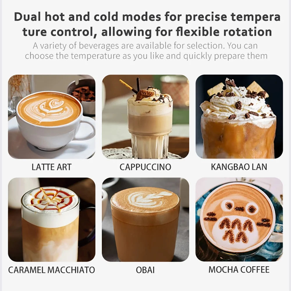 Milk Frother, 4-In-1 Electric Milk Frothers, 15Oz/430Ml Automatic Hot and Cold Foam Maker and Milk Warmer for Latte, Cappuccinos, Macchiato, from the Makers of Instant 500W, Black