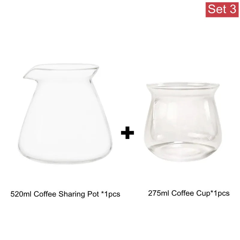 NEW 520Ml Glass Coffee Pot,Coffee Carafe,200Ml 275Ml Coffee Server for Pour over Coffee Maker Drip Coffee Set
