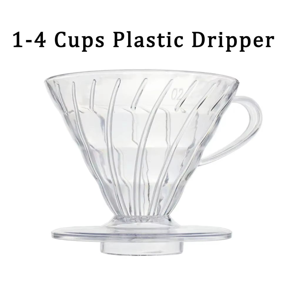 Reusable Coffee Dripper Resin Coffee Filter for Pour over Barista Coffee Brewing Coffee Funnel Filter Cup1-2Cups/1-4Cups