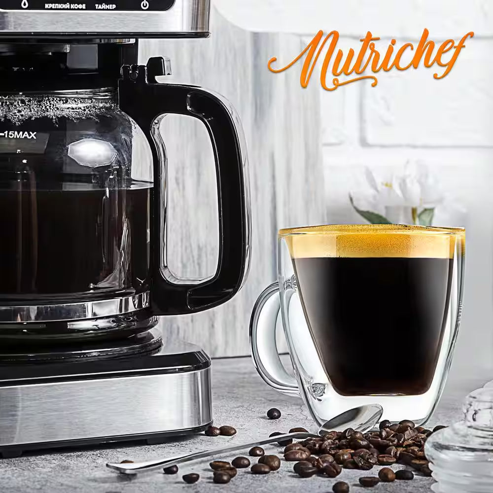 5.2 Oz. Clear Glass Coffee Mug Set (Set of 4)